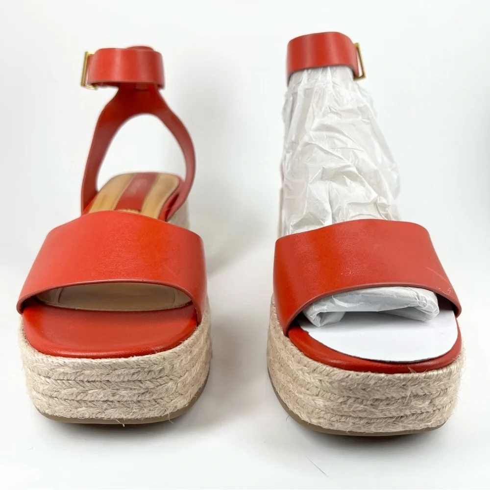 Franco Sarto Red Espadrille Wedge Sandals